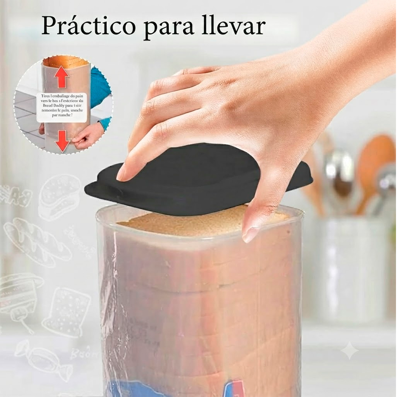Recipiente Organizador de Plástico con Tapa Hermética para Pan Fresco