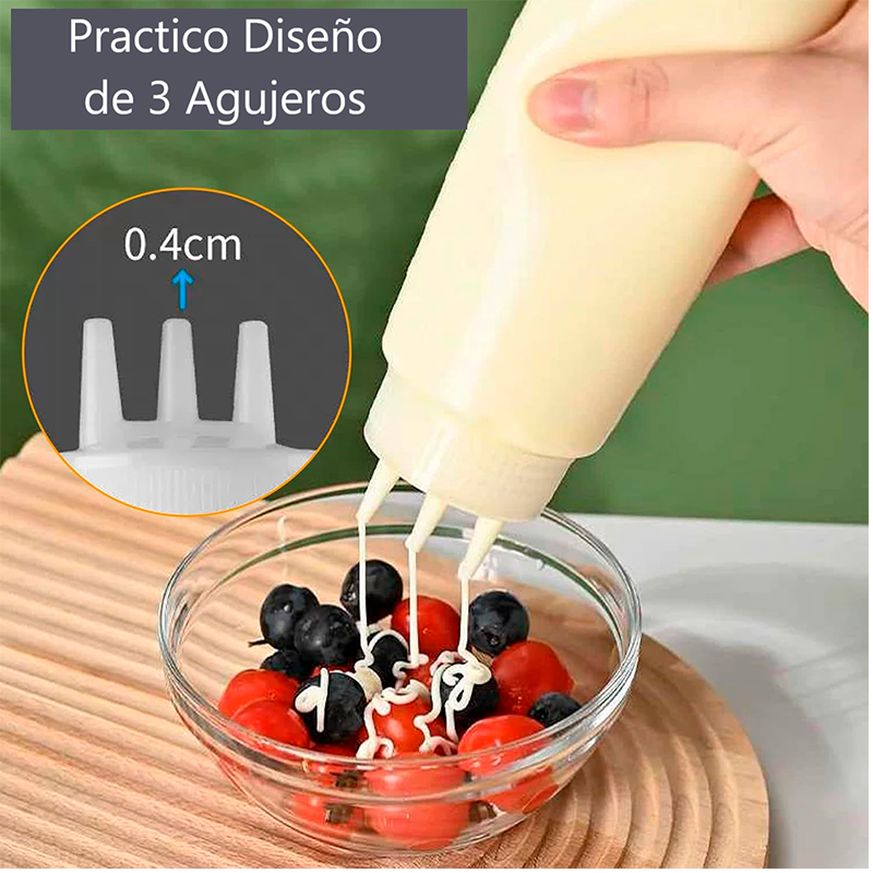 Dispensador Salsa Salsero Botella Transparente Graduado 720m Transparente