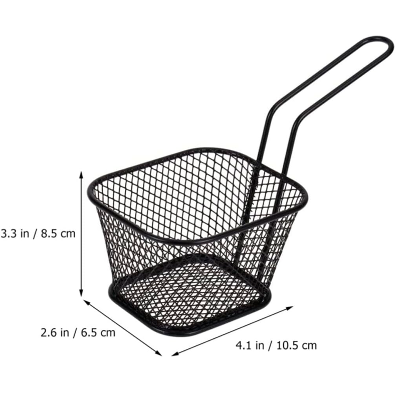 Mini Cesta Cuadrada para Freír Soporte para Papas Fritas de Acero Inoxidable