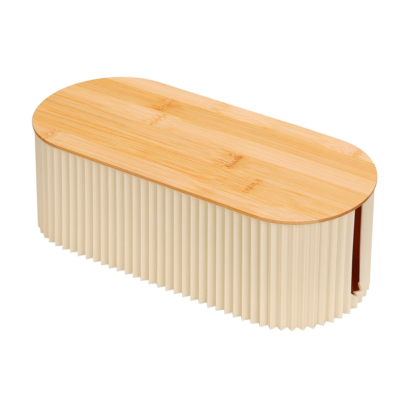 Caja Organizadora De Almacenamiento De Cables Soporte Con Tapa de Bambu