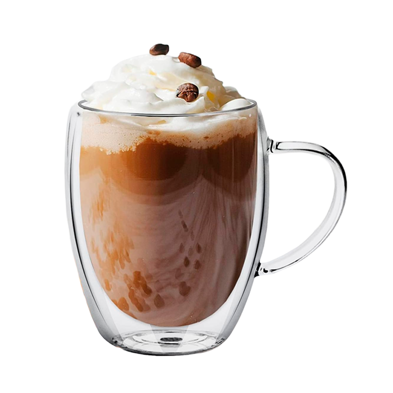 Mug Taza De Café oz Doble Pared Vidrio Vaso Termico