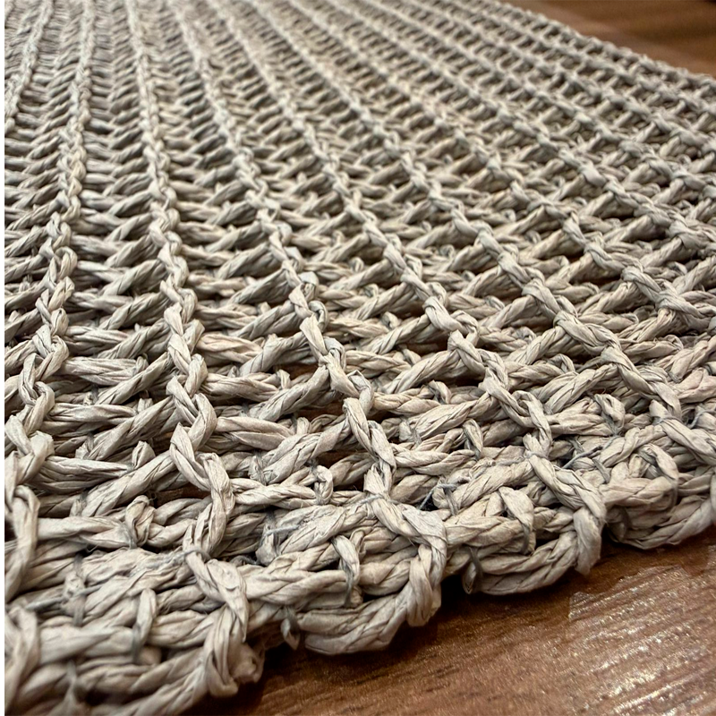 Individual de Mesa de Fibra Trenzada Diseño Texturizado Gris