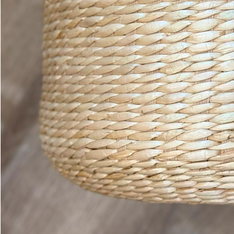 Puff de Rattan Fibra Natural 43x27cm Crudo