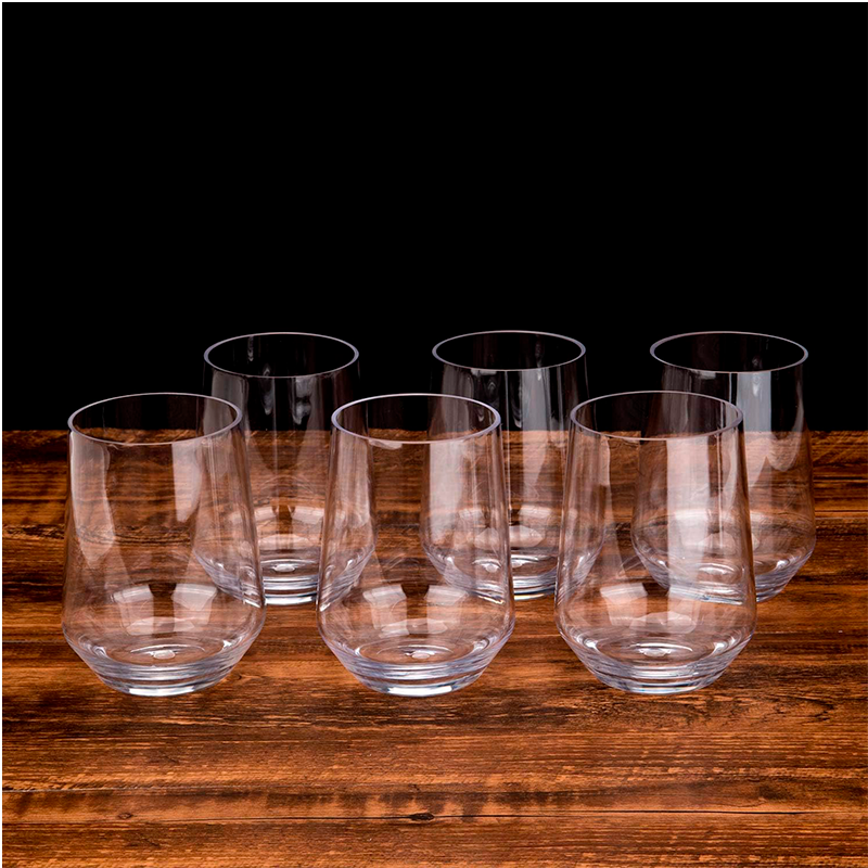 Set De 6 Vasos Altos Para Whisky Manhattan Vaso De Vidrio Transparente