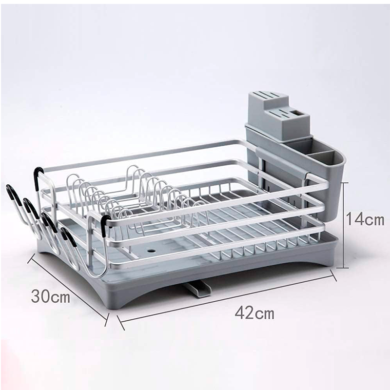 Secador De Platos Para Cocina Escurridor Loza Acero Premium Plateado