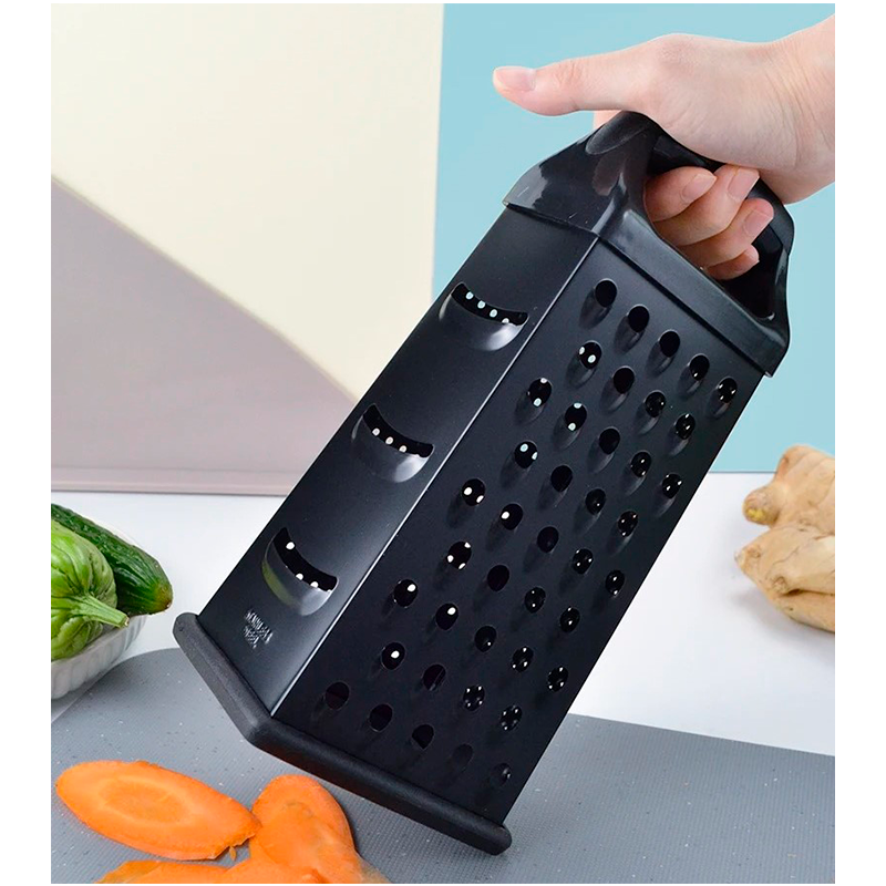 Rallador De Quesos Acero Inoxidable Negro 9pulgadas Moderno Negro