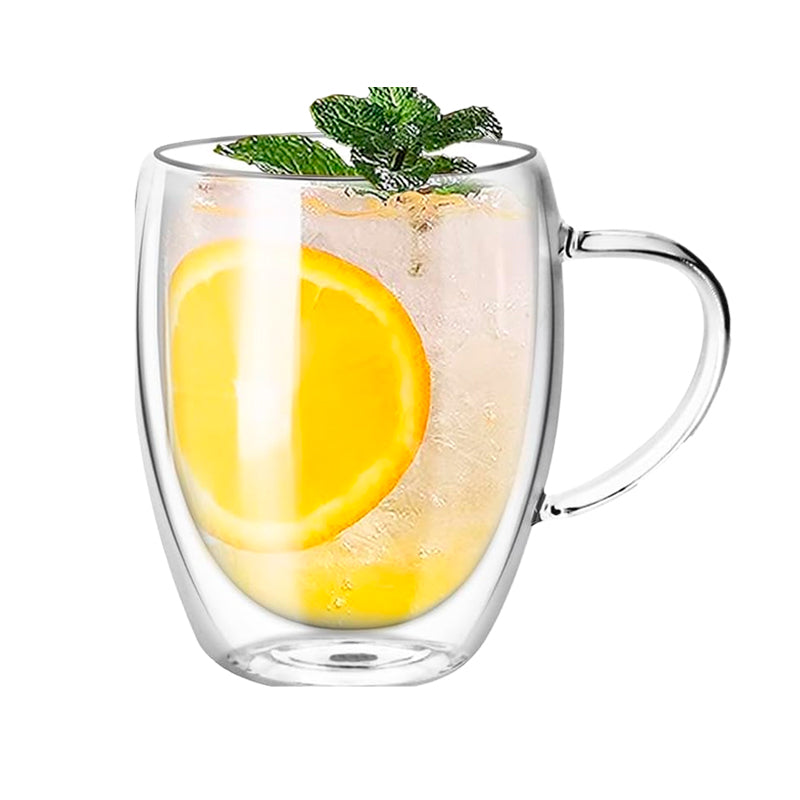 Mug Taza De Café oz Doble Pared Vidrio Vaso Termico