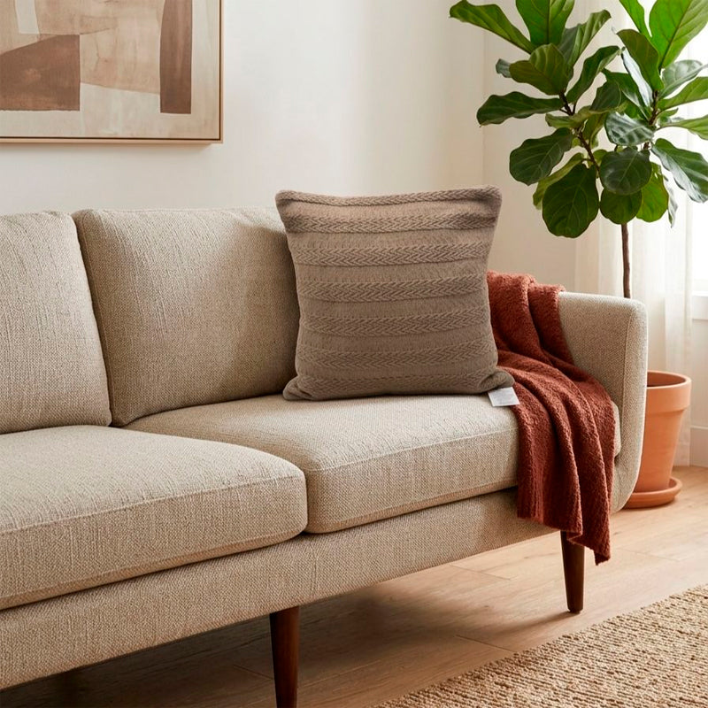 Funda de Cojín Boho Tejida Funda Almohadon Sofa Diseño Linea 45x45cm