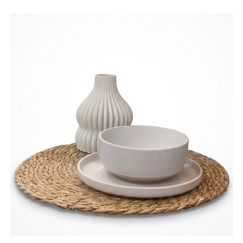 Individual Trenzado Mantel Redondo De 38cm Ratan Natural