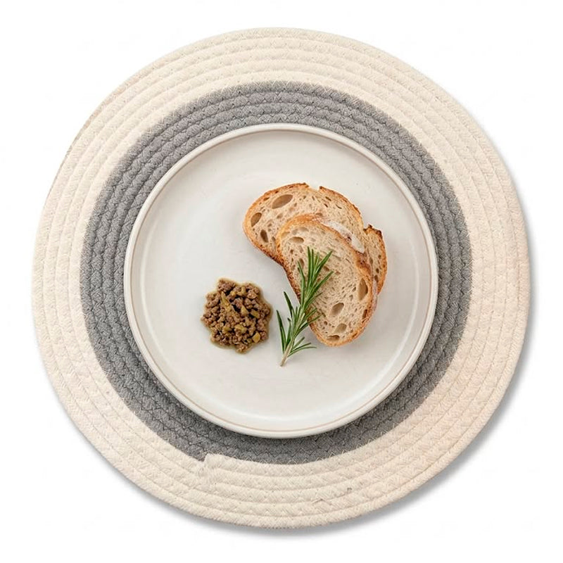 Individual Trenzado Cuerda de Algodoon Mantel Redondo De 38cm