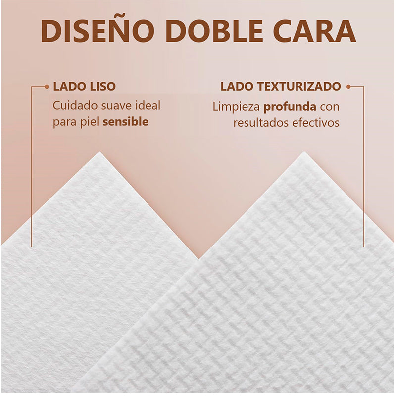 Toallas Faciales Secas Premium 100% Orgánica/ Vegan 50pcs Blanco