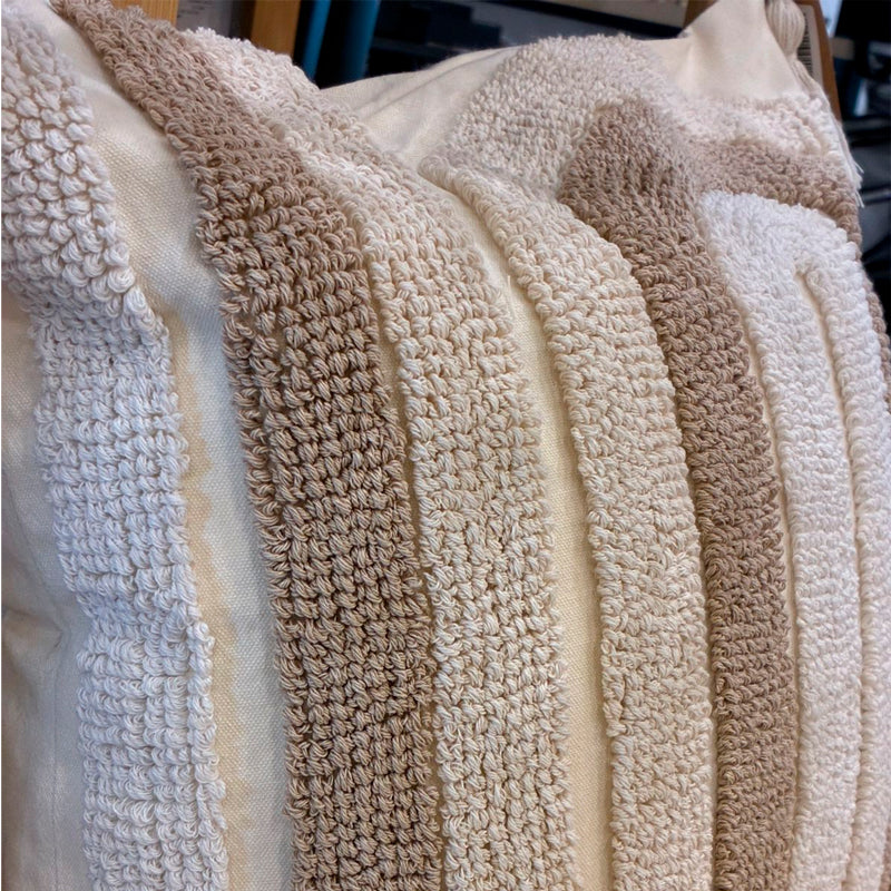 Funda de Cojín Boho Tejida con Borlas Funda Almohadon Sofa 45x45cm