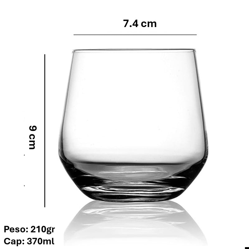 Set De 6 Vasos Altos Para Whisky Manhattan Vaso De Vidrio Transparente