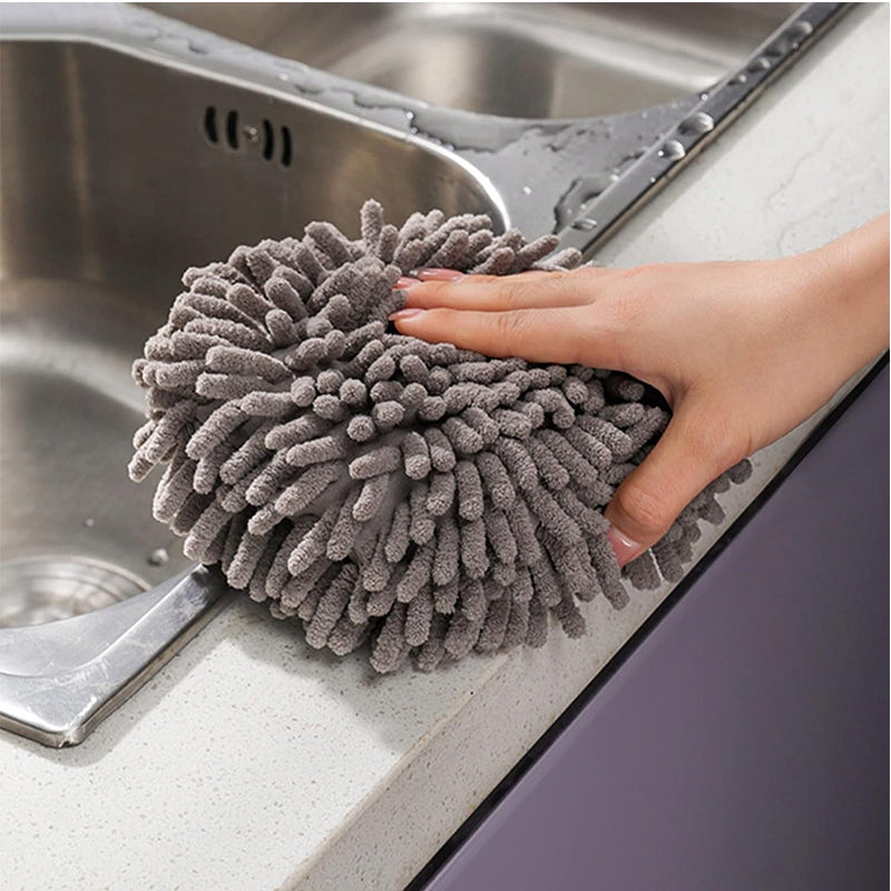 Toalla De Mano Microfibra Suave Absorbente Para Cocina Baño Gris Oscuro