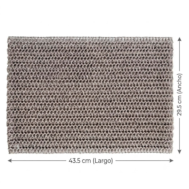 Individual de Mesa de Fibra Trenzada Diseño Texturizado Gris
