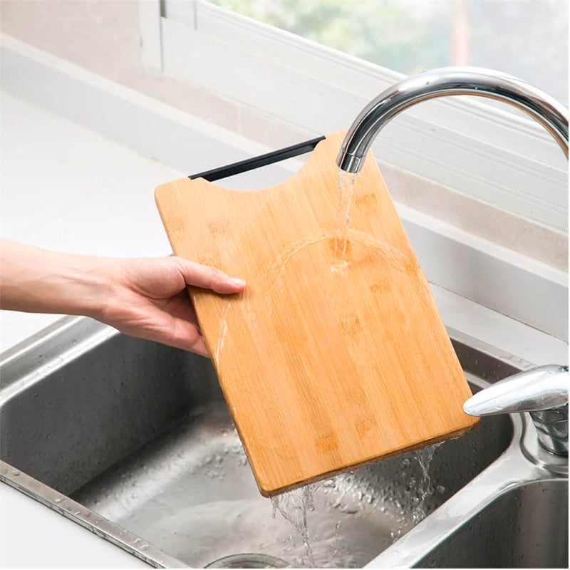 Tabla de Cortar de Madera para Cocina con Mango Antideslizante