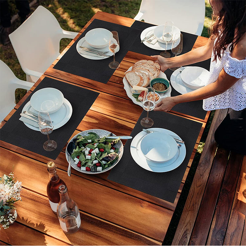 Set 4 Individuales Impermeable De Mesa Rectangulares De Pvc