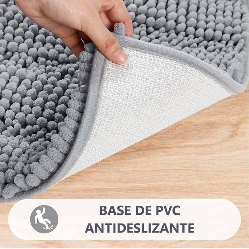 Tapete Alfombrilla De Baño Super Absorbente Piso Tina Ducha Gris Oscuro