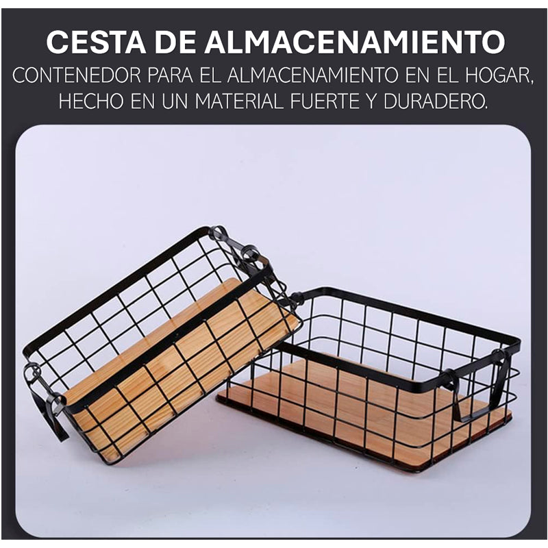 Canasto Cesto Negro Mate Cesta para Frutas
