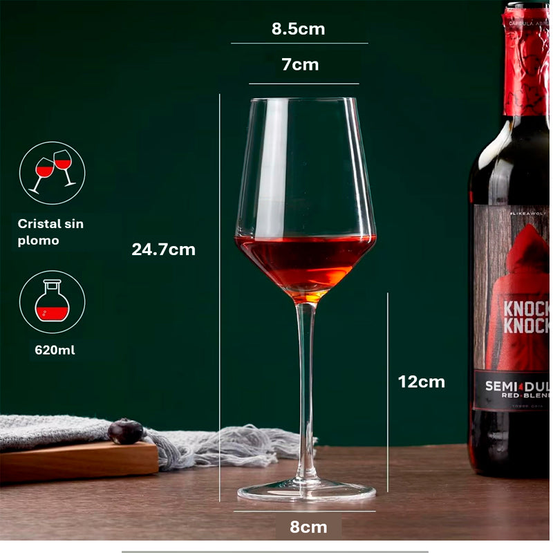 Juego de 6 Copas de Vino Cristal Copas de Vino Tinto o Blanco 20 onzas Copas Tallo Largo 620ml