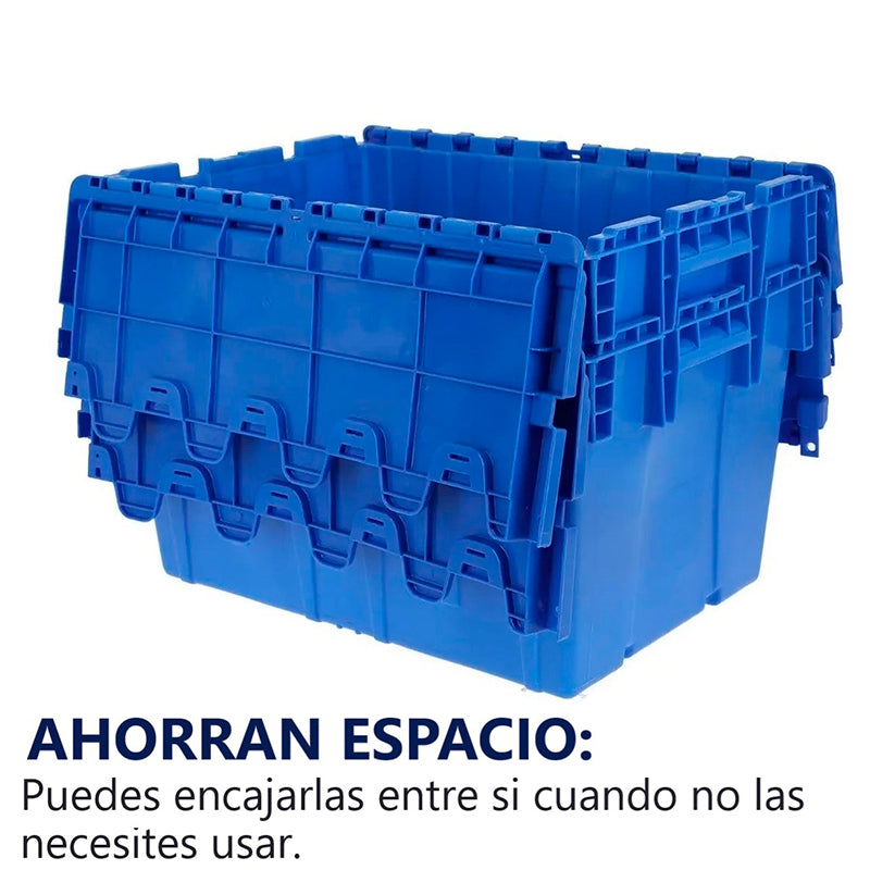 Caja Logística Organizadora 52 Litros Apilable Azul
