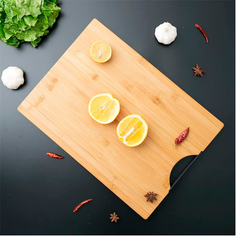 Tabla de Cortar de Madera para Cocina con Mango Antideslizante