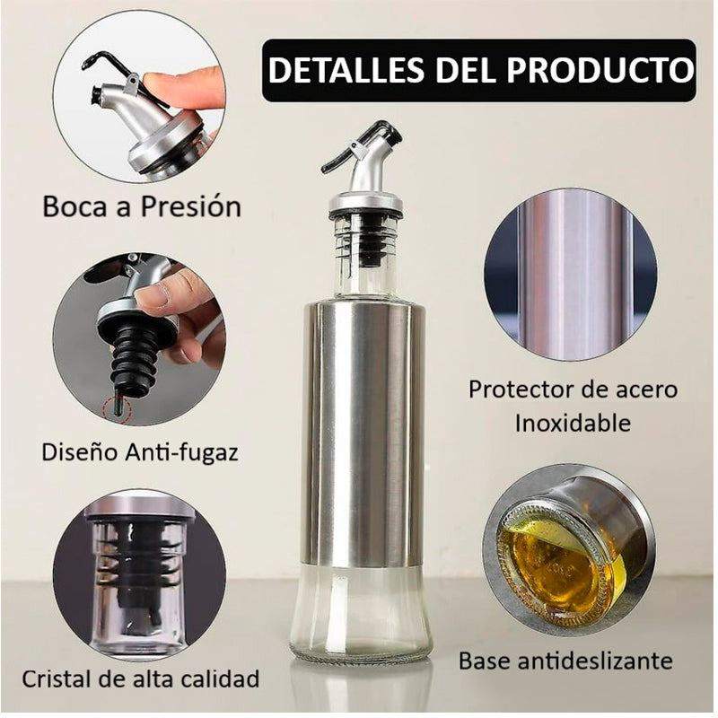 Alcuza Vidrio Botella Dispensador De Aceite, Vinagre /500ml