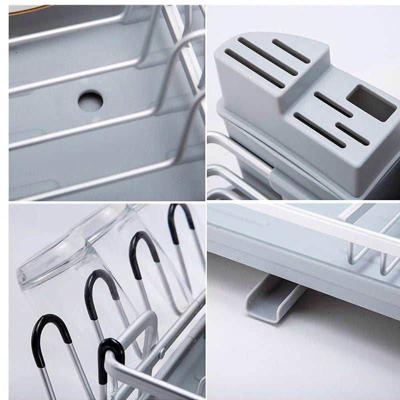 Secador De Platos Para Cocina Escurridor Loza Acero Premium Plateado