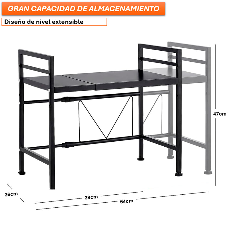 Estante Extensible Para Horno Microondas Rack Organizador Cocina 2 Niveles