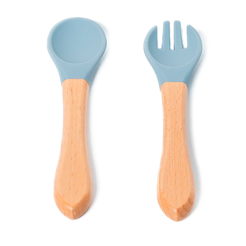 Set De Alimentación Silicona Dividida Con Ventosa Bebés 6pcs Azul Petróleo