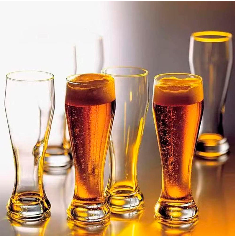 Set De 6 Vaso Cervecero De Vidrio Color Transparente 430ml