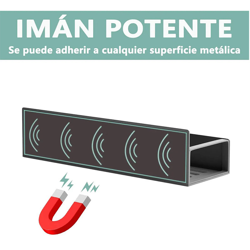 Estante Magnético 4pcs Metal Especias Refrigerador Lavadora Negro