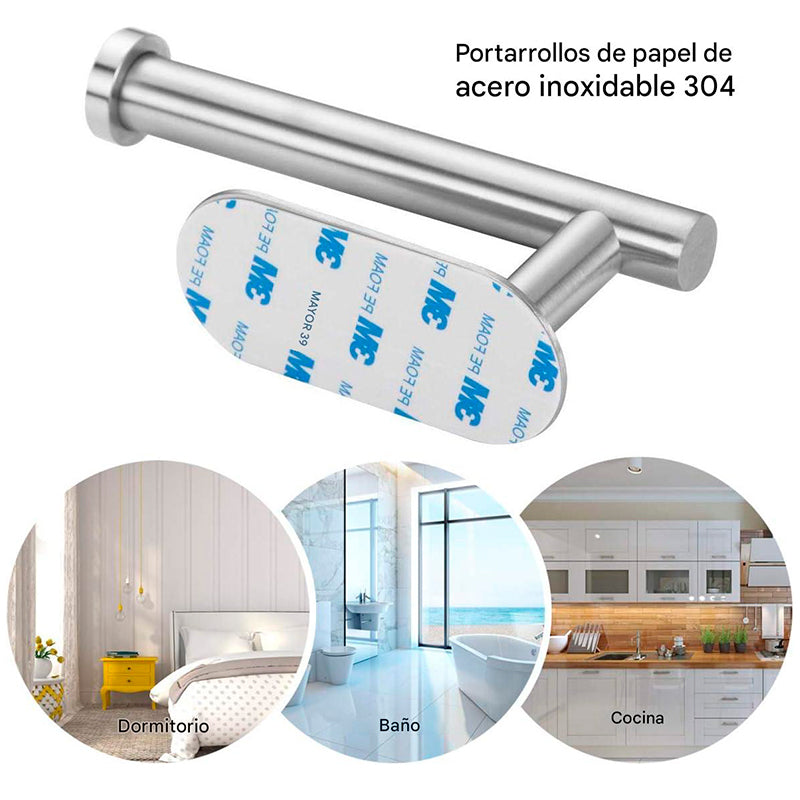 Porta Confort Baño Acero Inoxidable Estante Papel Higienico Plateado