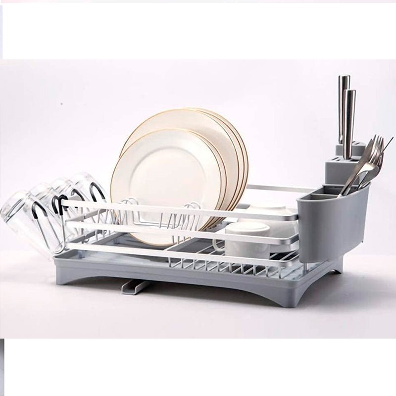 Secador De Platos Para Cocina Escurridor Loza Acero Premium Plateado