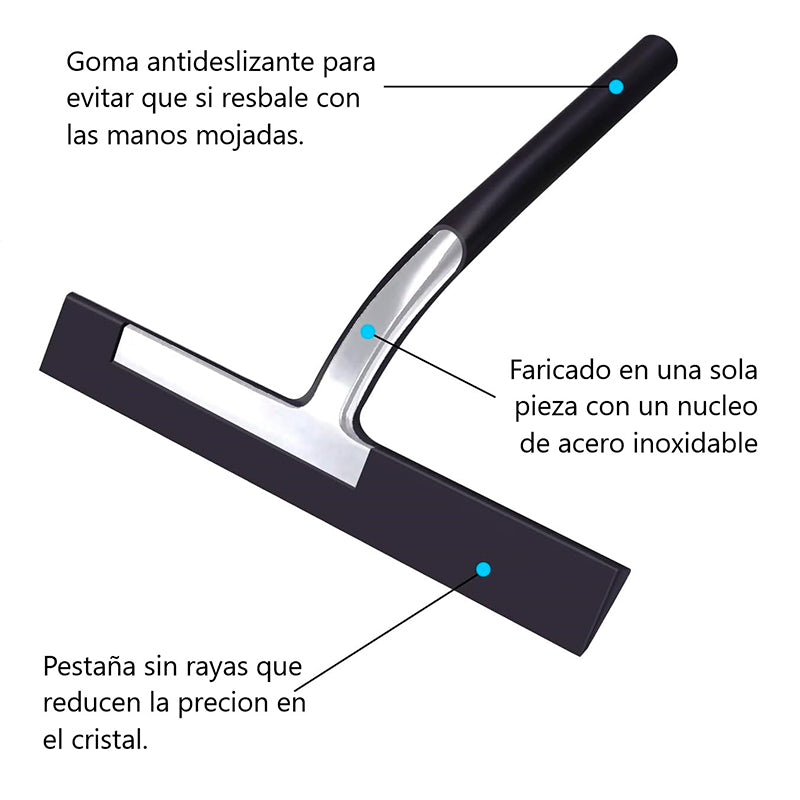 Plumilla Limpia Vidrios Multifuncional + Soporte Para Colgar Negro