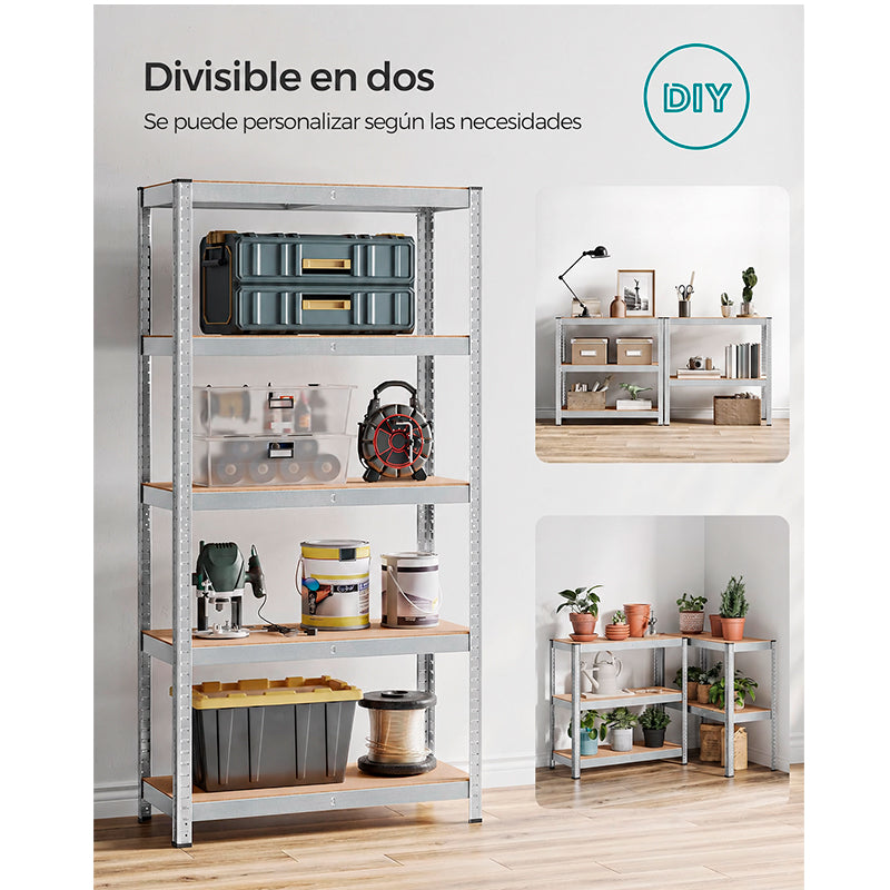 Estante Metálico 5 Niveles 180x90x40cm Rack Organizador