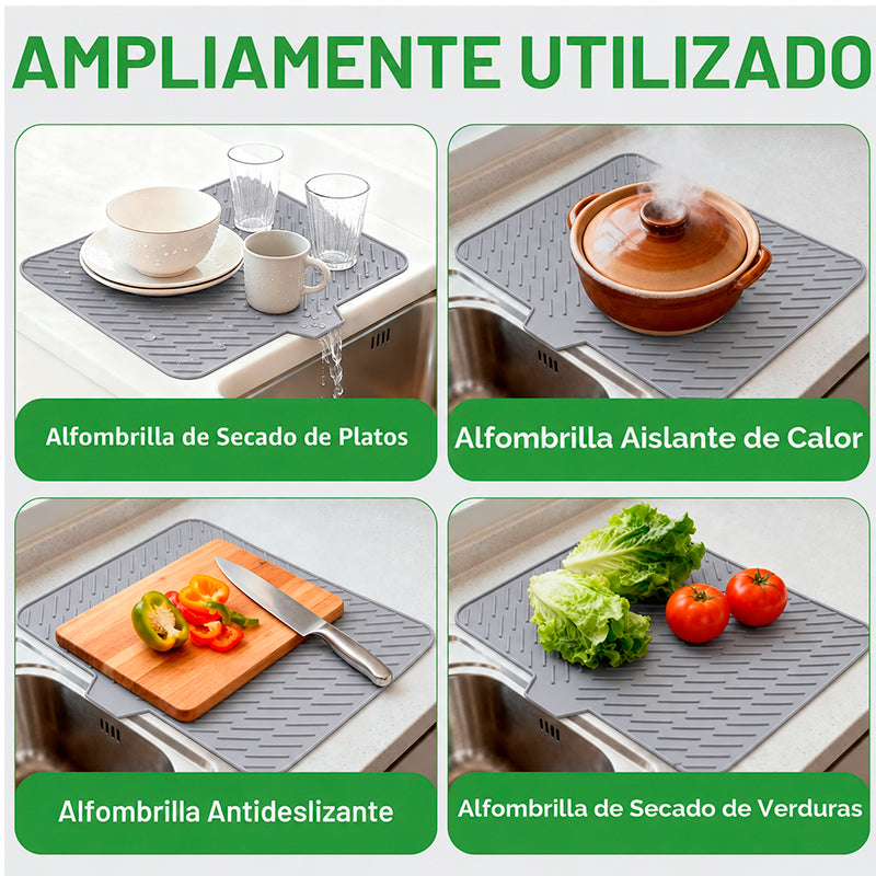 Tapete De Silicona Para Secar Platos Para Encimera De Cocina