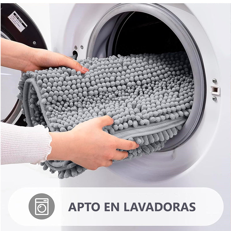 Tapete Alfombrilla De Baño Super Absorbente Piso Tina Ducha Gris Oscuro