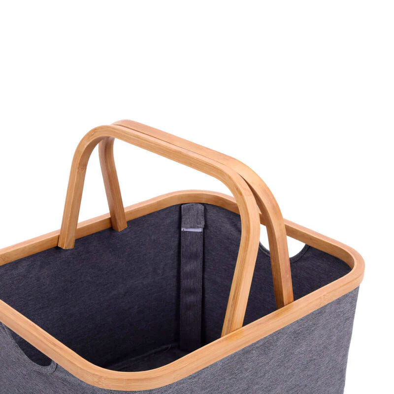 Cesto Plegable Para Ropa Canasto Con Asa Organizador Hogar Gris Oscuro Lisa