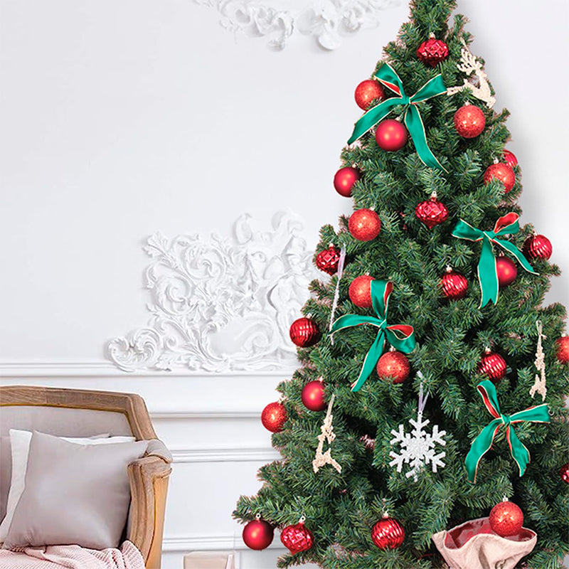 Pack 12 Esferas Navideña Bambalinas Adornos Arbolito Navidad 10cm