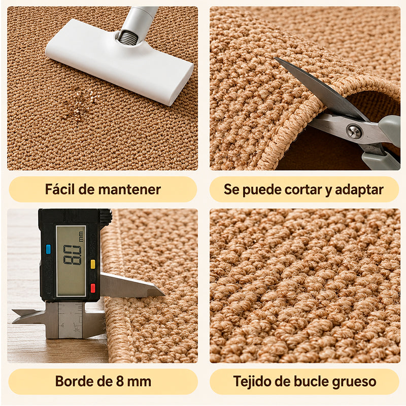 Alfombra Estilo Yute Tejida Para Living Resistente Mascotas
