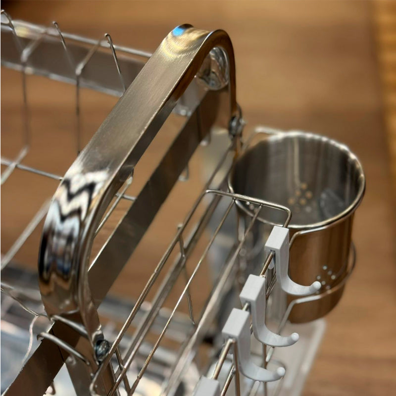 Escurridor De Platos Inoxidable De 2 Niveles Organizador De Cocina con Portaservicio