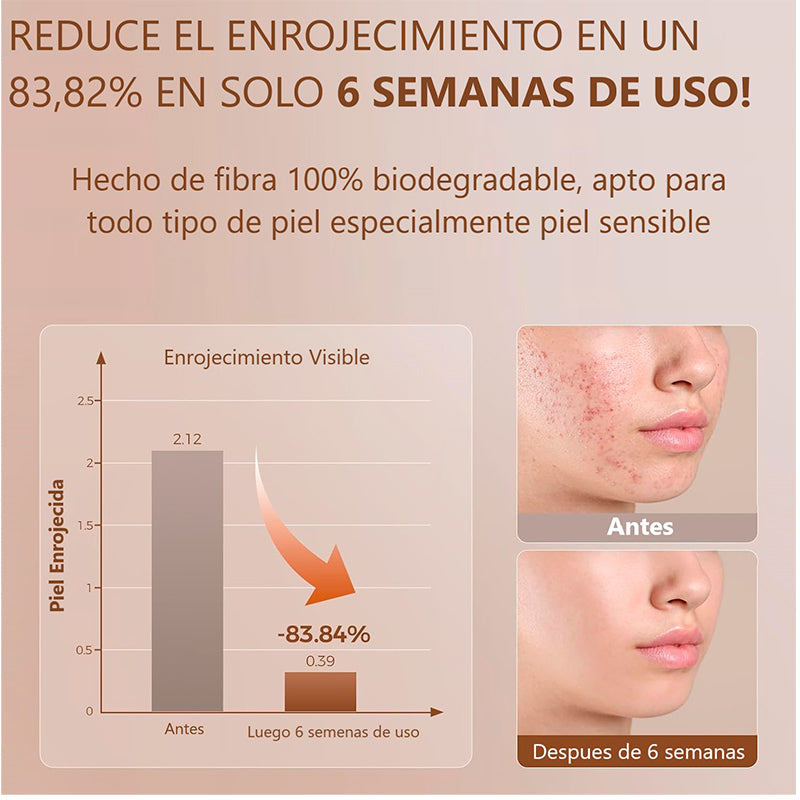 Toallas Faciales Secas Premium 100% Orgánica/ Vegan 50pcs Blanco