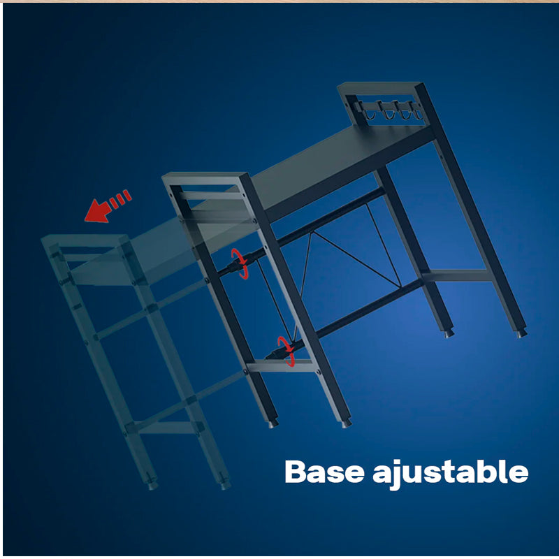 Estante Extensible Para Horno Microondas Rack Organizador Cocina 2 Niveles