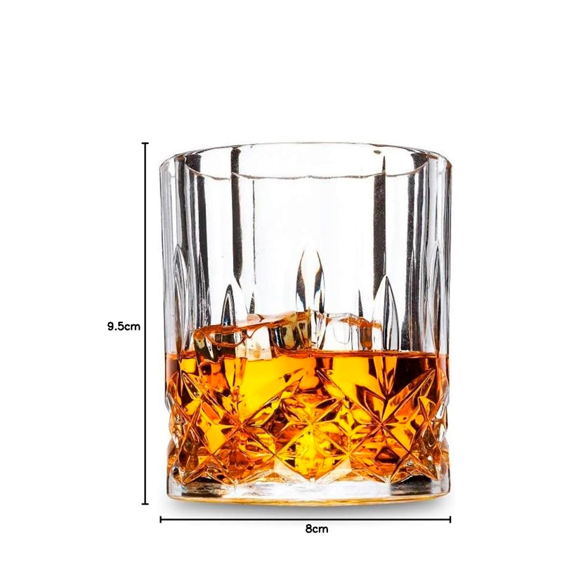Set 6 vasos de whisky esculpidos 330ml Vaso de Vidrio