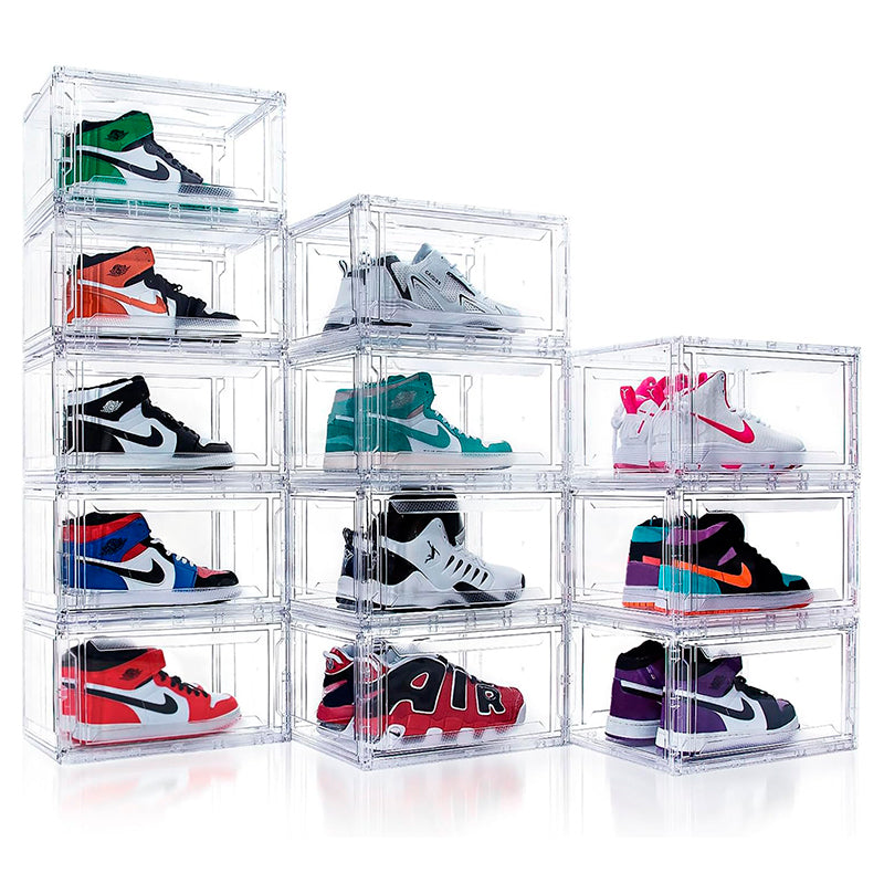 Caja Para Zapatos Transparente Organizador Lateral Apilable