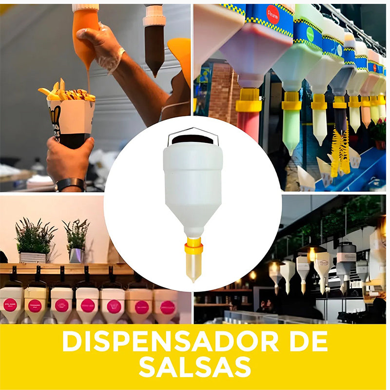 Salsero Tetero Dispensador Salsas Botella Colgante 5,5 L Amarillo