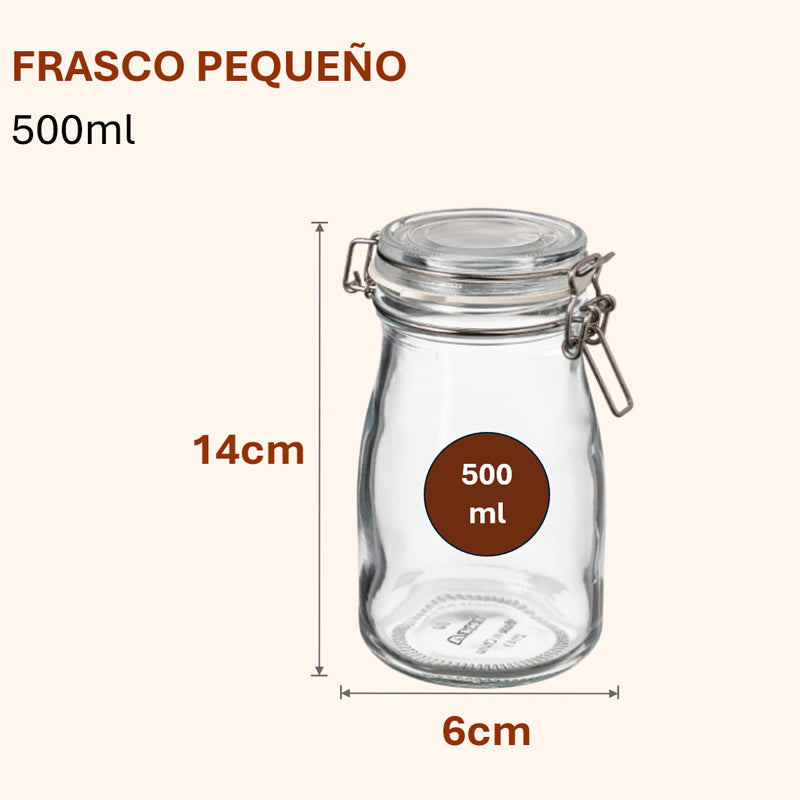 Tarros de Almacenamiento de Vidrio Tapa Hermética con Bisagra