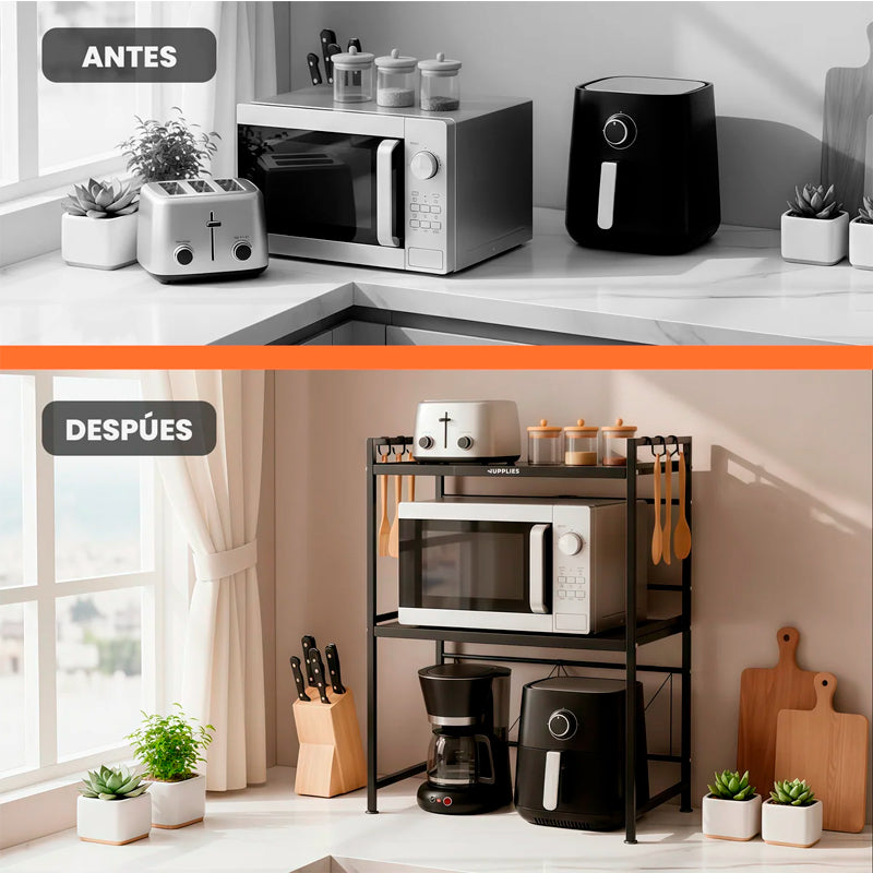 Estante Extensible Para Horno Microondas Rack Organizador Cocina 3 Niveles