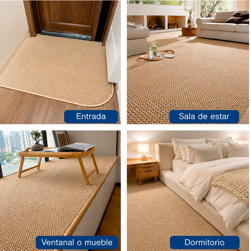 Alfombra Estilo Yute Tejida Para Living Resistente Mascotas